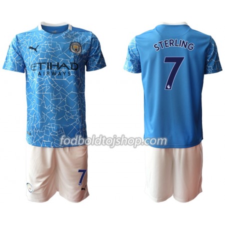 Manchester City Raheem Sterling 7 Børn Hjemme Fodboldsæt 2020-21 S/S (+ Korte bukser)